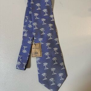 Tommy Bahama Blue and White Palm Tree Silk Tie